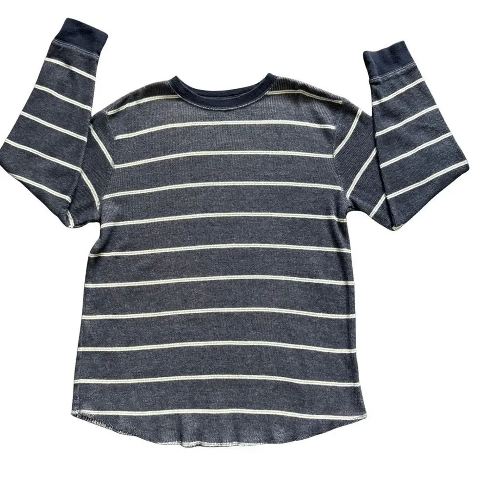 GAP‎ Kids Navy and White Striped Long Sleeve Tee